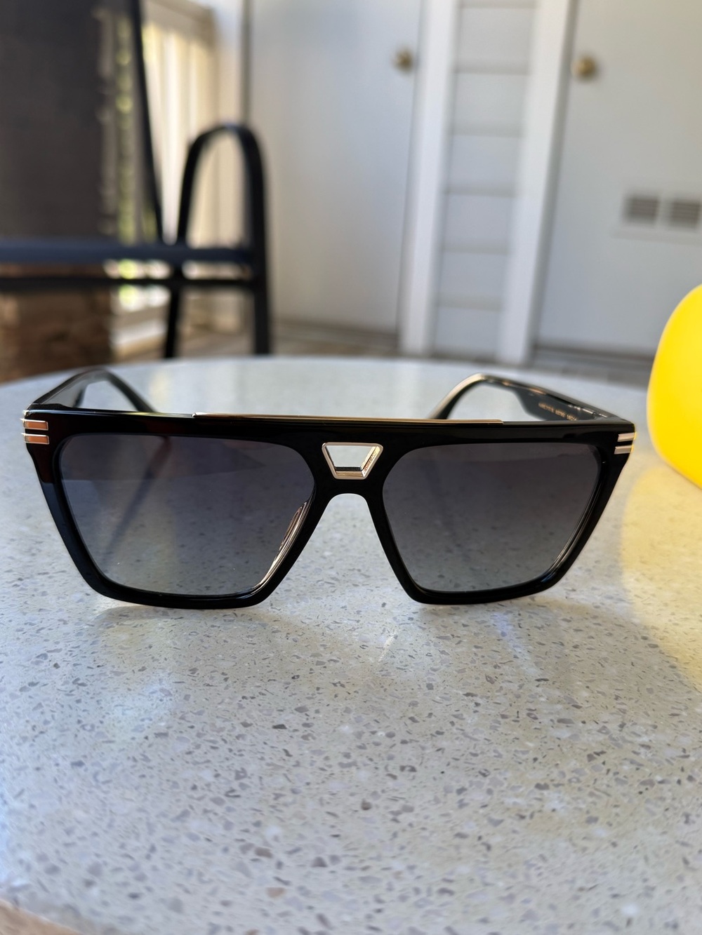 Marc Jacobs MARC 717/S Black Gold Aviator Sunglasses 58mm + Case